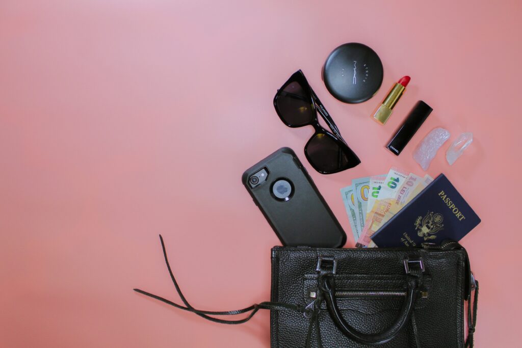 Handbag essential travel items